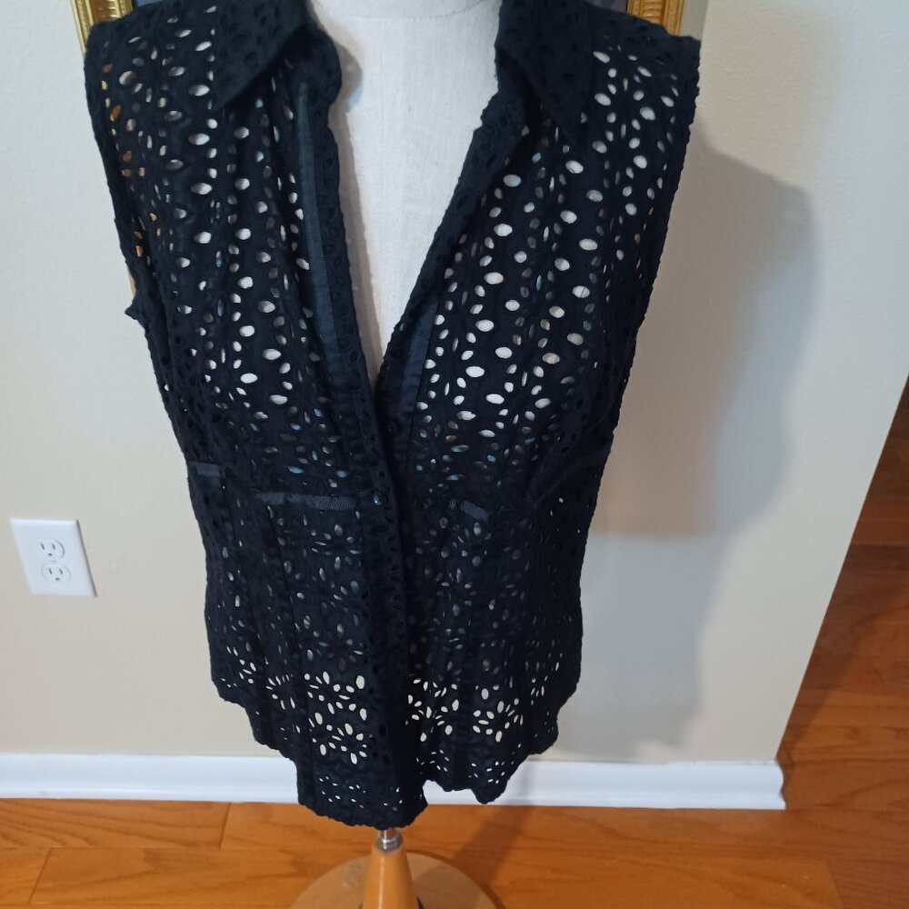 Cache' sexy black lace sleeveless camisole top L